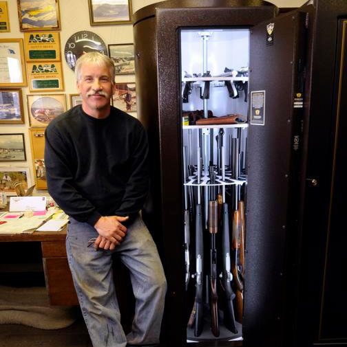 I open the safe to show my guns and tell everyone how great the Pendleton Safe is -- Terry